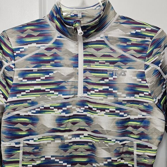 Fila Sport 1/4 Zip Pullover Women's Small Multicolor Pockets Activewear Aztec - Picture 4 of 9
